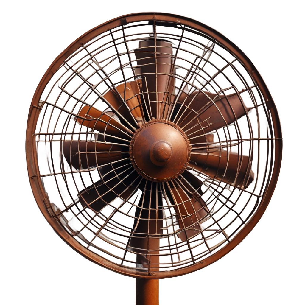 Spinning Rusted Fan — radioactive stickers