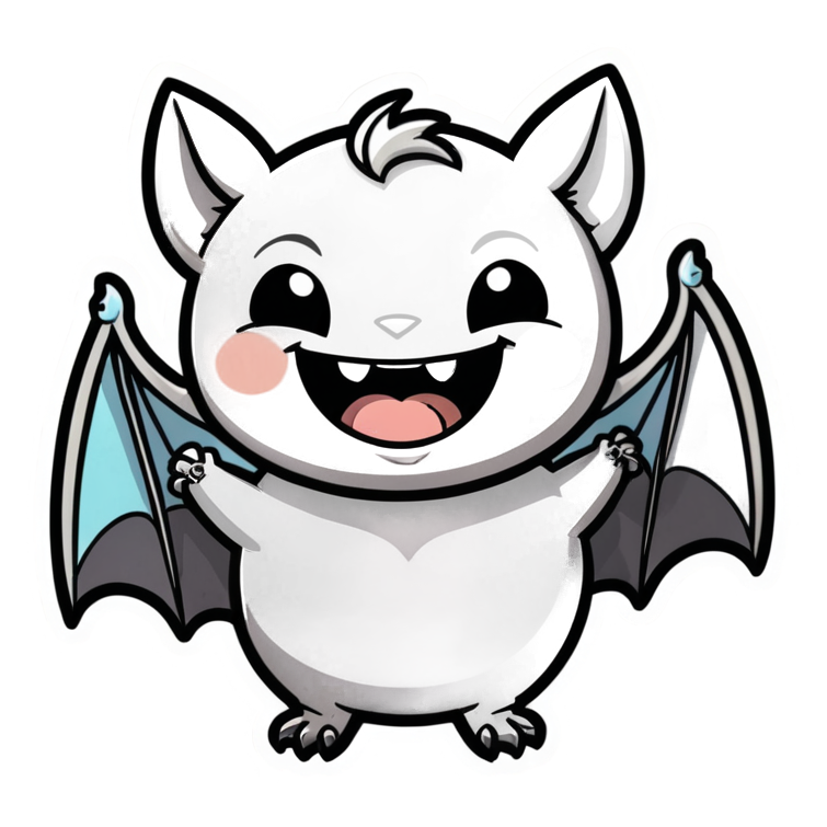 Little Bat (lineart) — spooky stickers