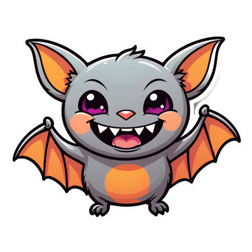 Little Bat (neon) — spooky stickers