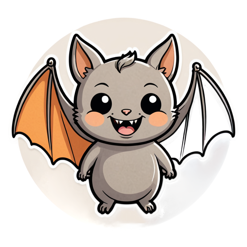 Little Bat (retro) — spooky stickers
