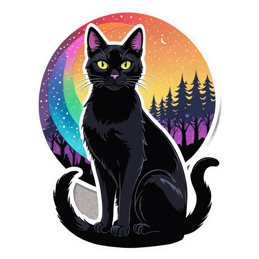 Spooky Cat (holographic) — spooky stickers
