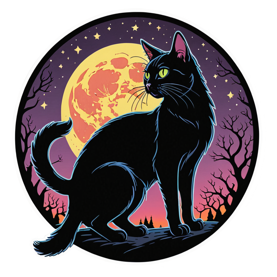 Spooky Cat (neon) — spooky stickers