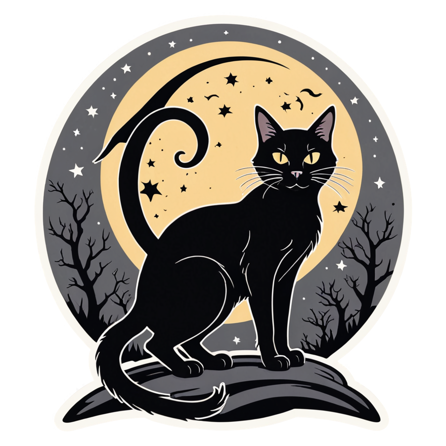 Spooky Cat (papercut) — spooky stickers