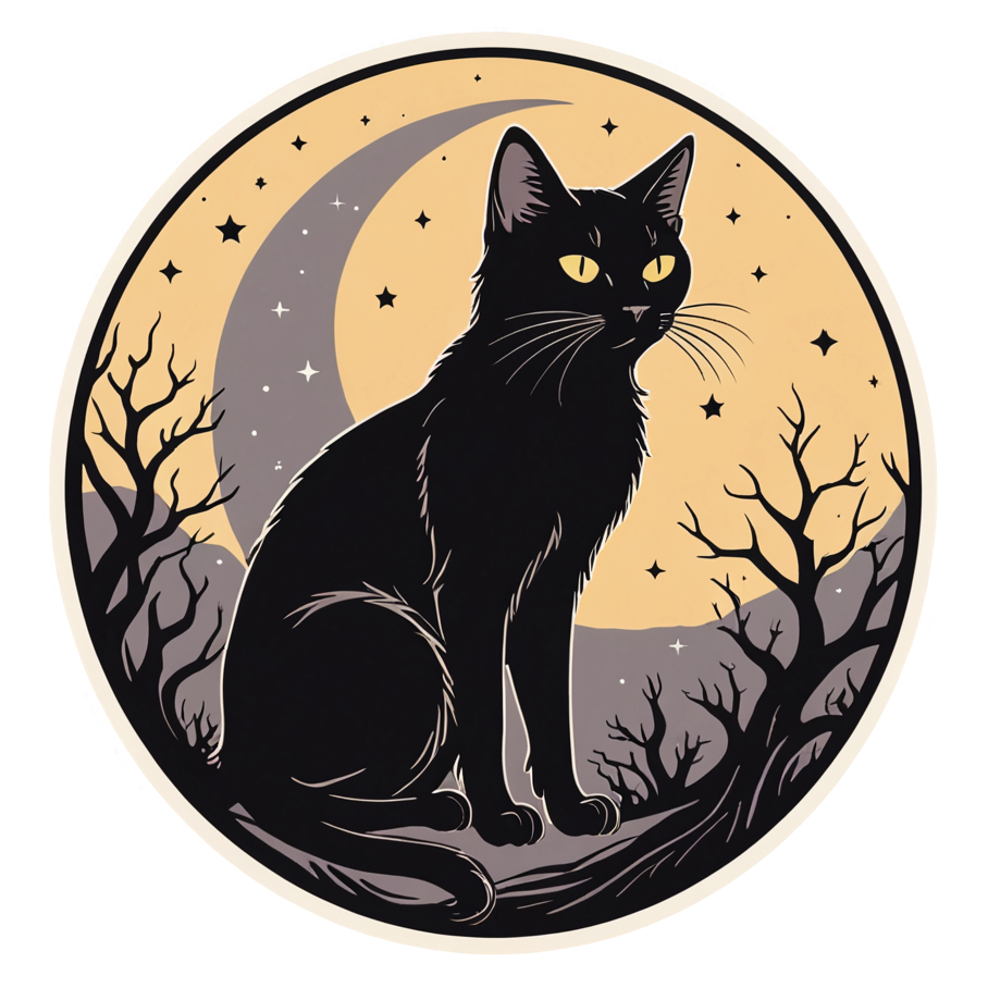 Spooky Cat (retro) — spooky stickers