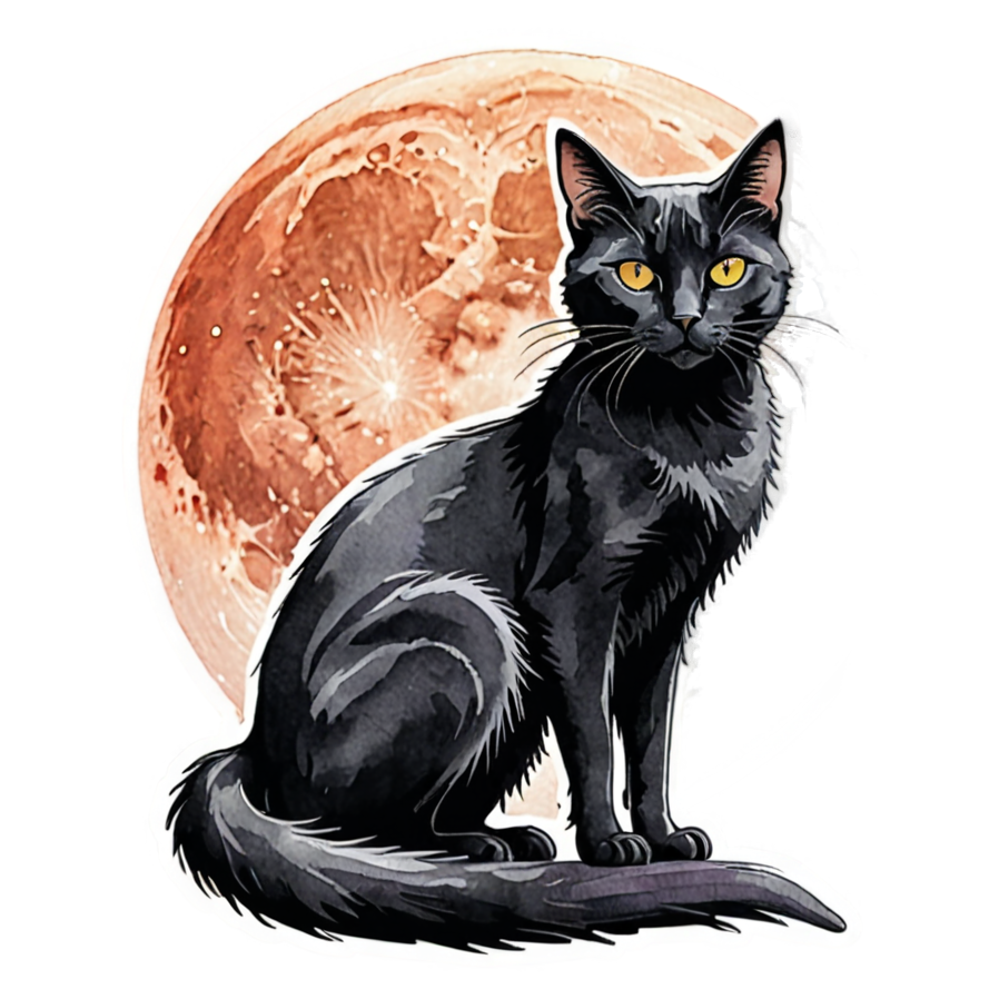 Spooky Cat (watercolor) — spooky stickers