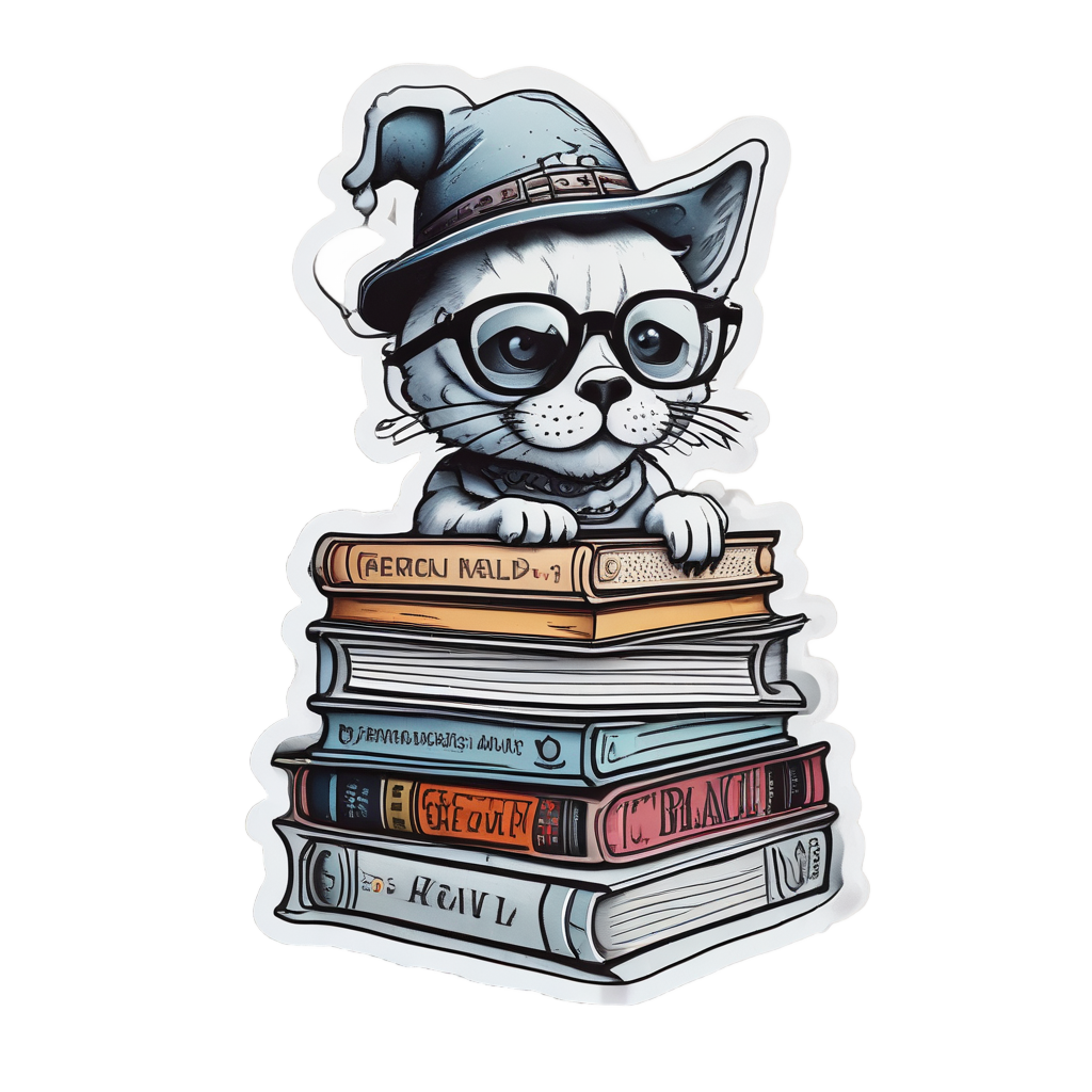 Spooky Bookworm Skull — cute skull stickers