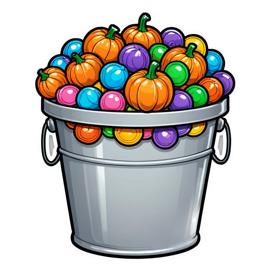 Candy Bucket (holographic) — spooky stickers