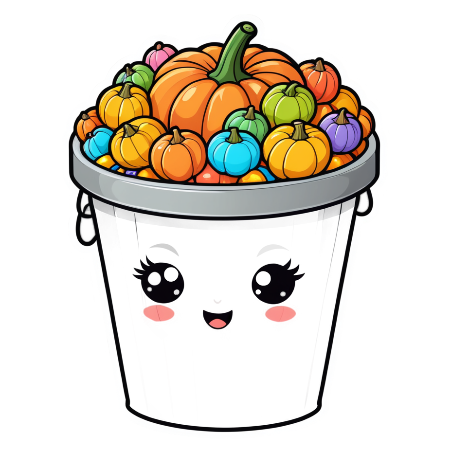 Candy Bucket (kawaii) — spooky stickers