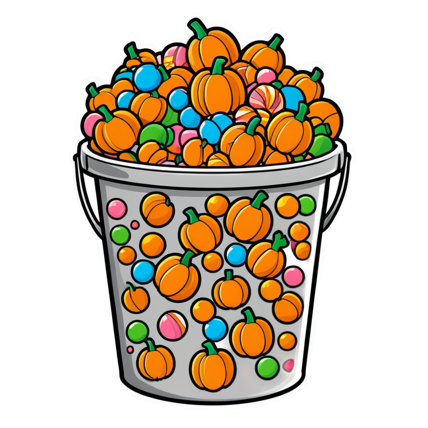 Candy Bucket (lineart) — spooky stickers