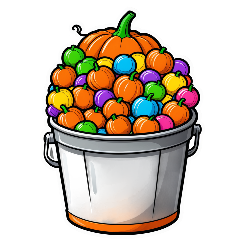 Candy Bucket (neon) — spooky stickers