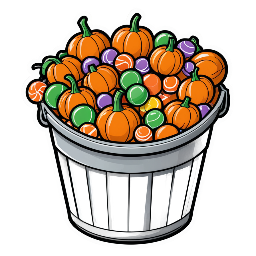 Candy Bucket (papercut) — spooky stickers