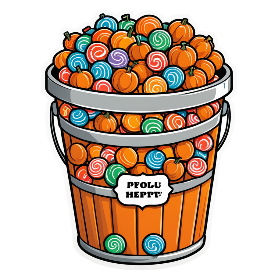 Candy Bucket (retro) — spooky stickers