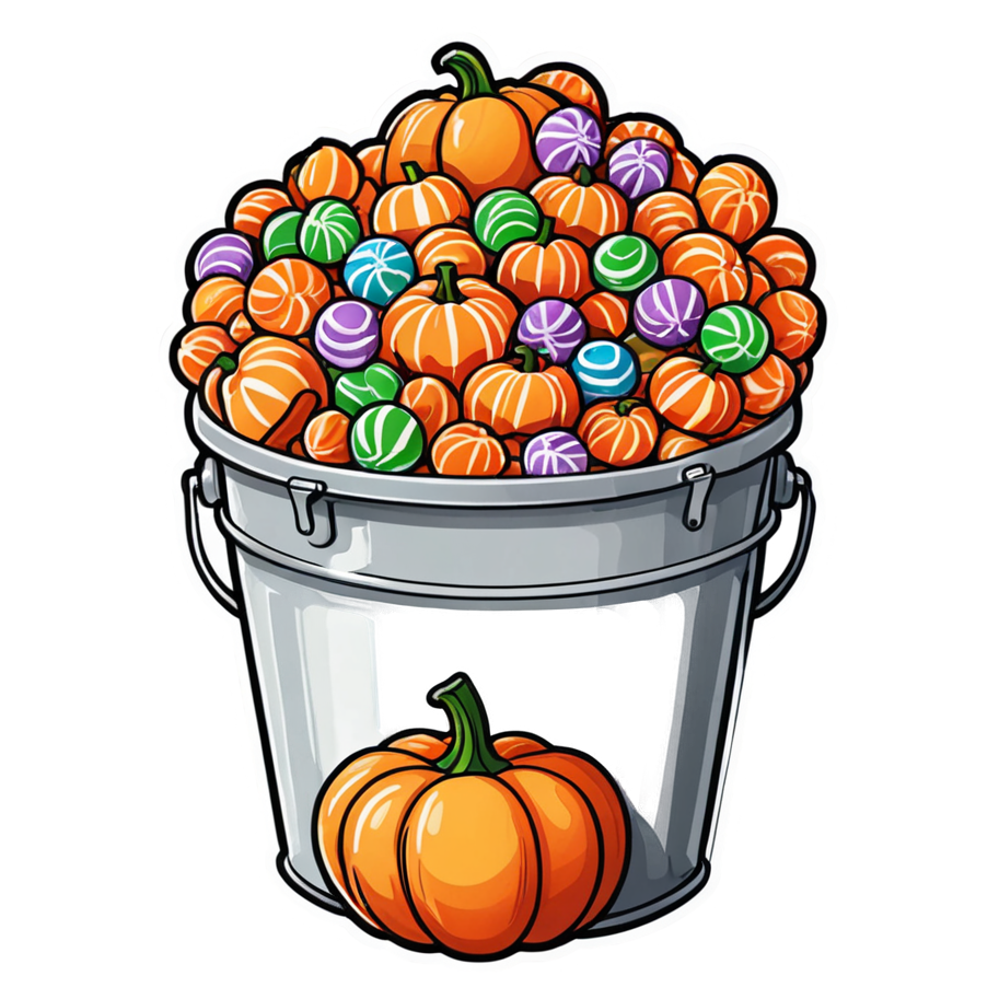 Candy Bucket (watercolor) — spooky stickers