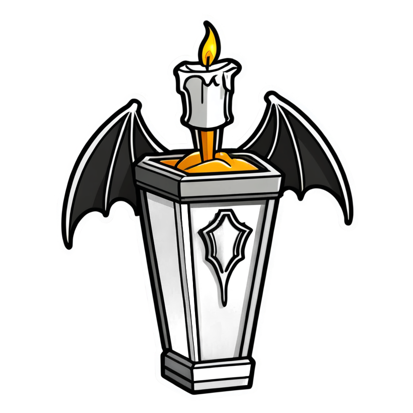 Cozy Coffin (lineart) — spooky stickers
