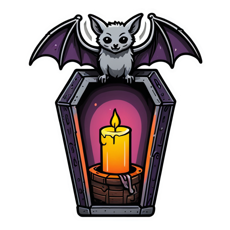Cozy Coffin (neon) — spooky stickers