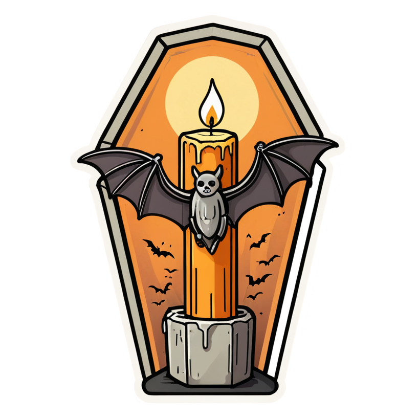 Cozy Coffin (retro) — spooky stickers