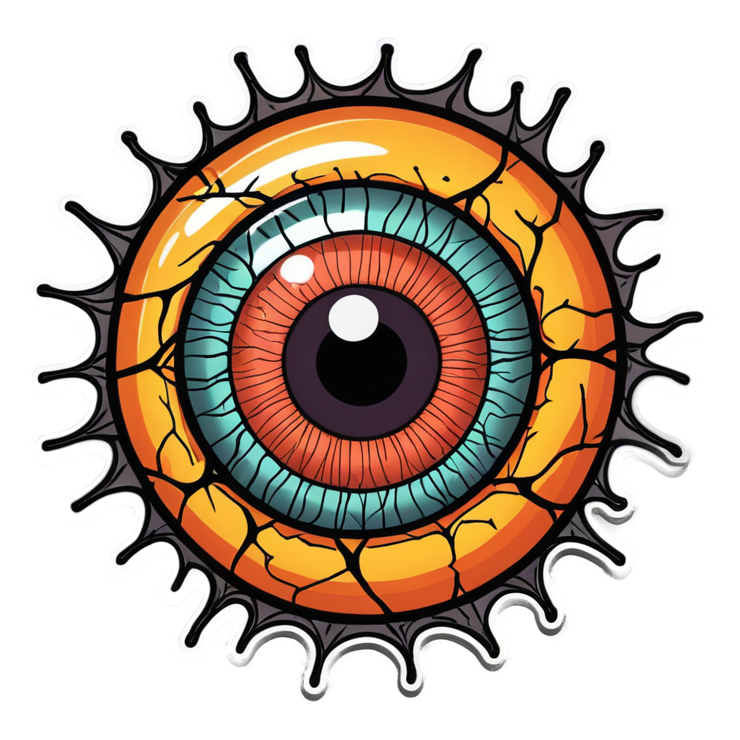 Eyeball (neon) — spooky stickers