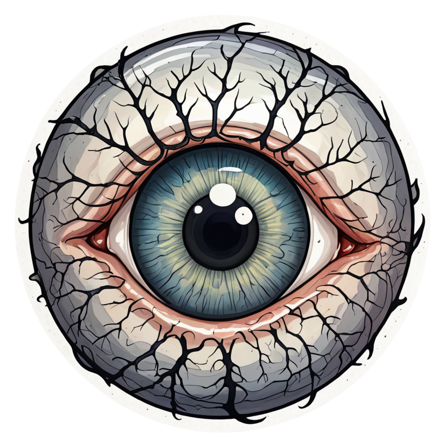 Eyeball (watercolor) — spooky stickers