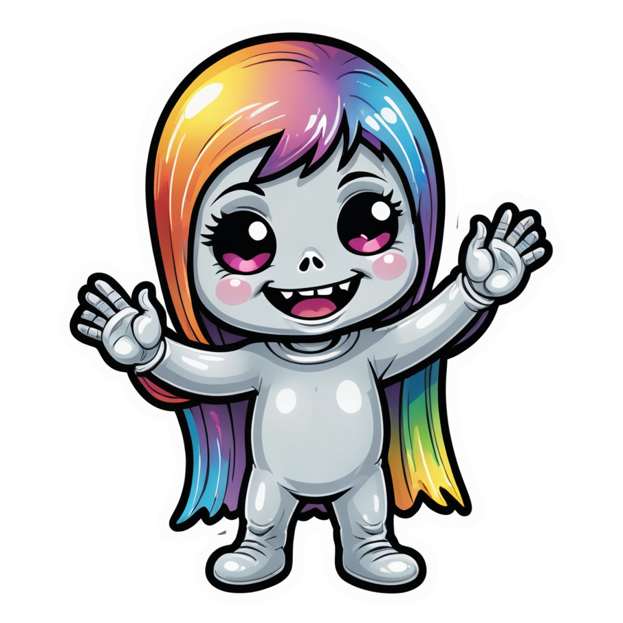 Cute Ghoul (holographic) — spooky stickers