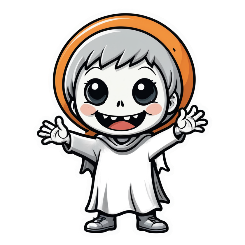 Cute Ghoul (lineart) — spooky stickers