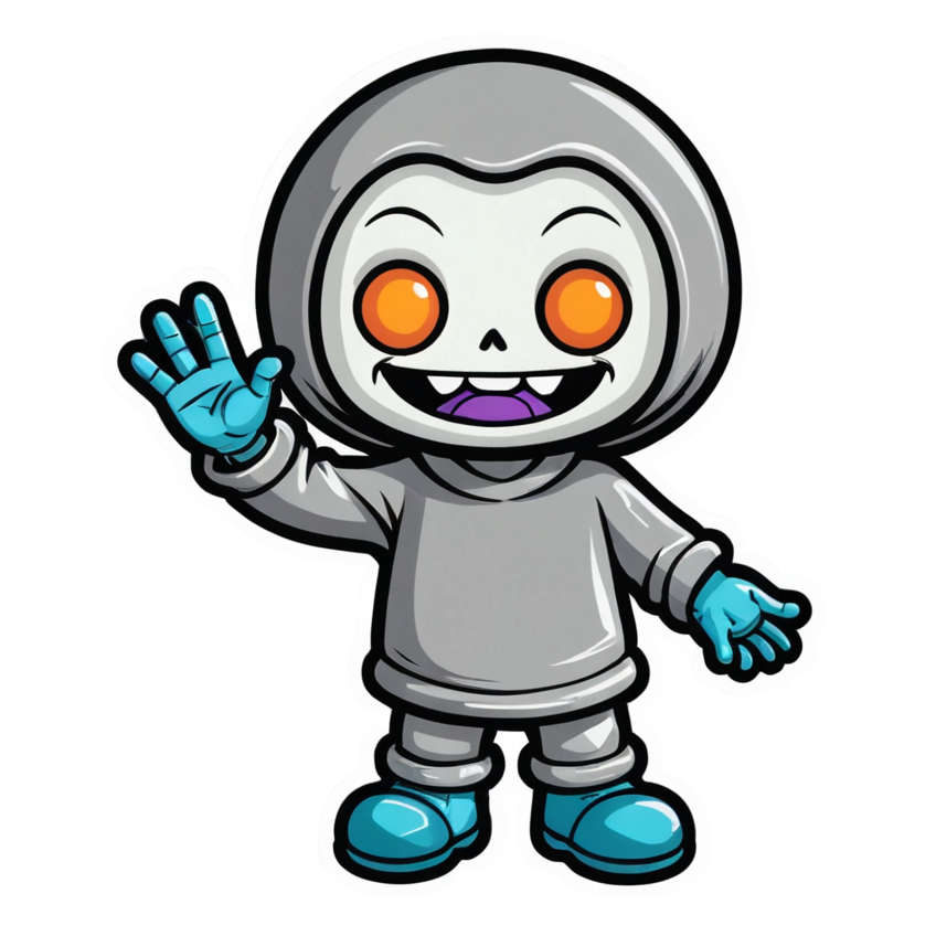 Cute Ghoul (neon) — spooky stickers