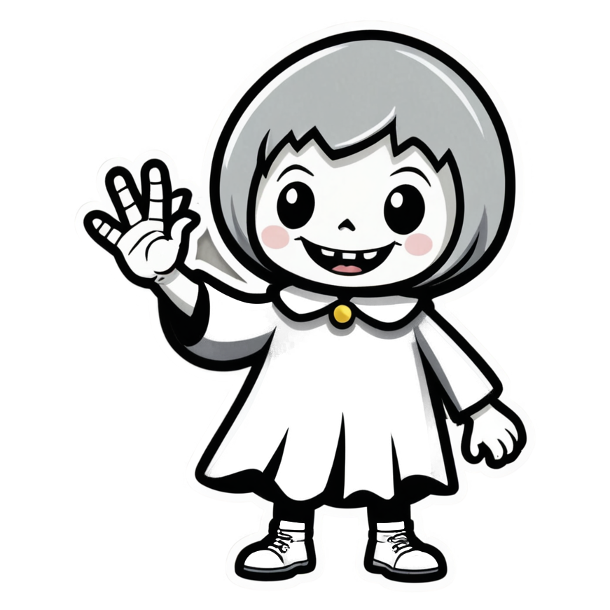 Cute Ghoul (papercut) — spooky stickers