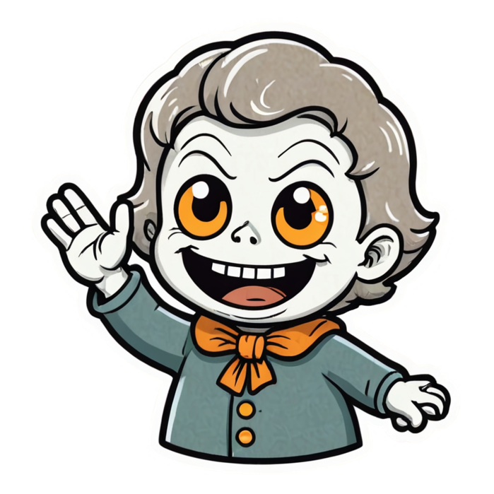Cute Ghoul (retro) — spooky stickers