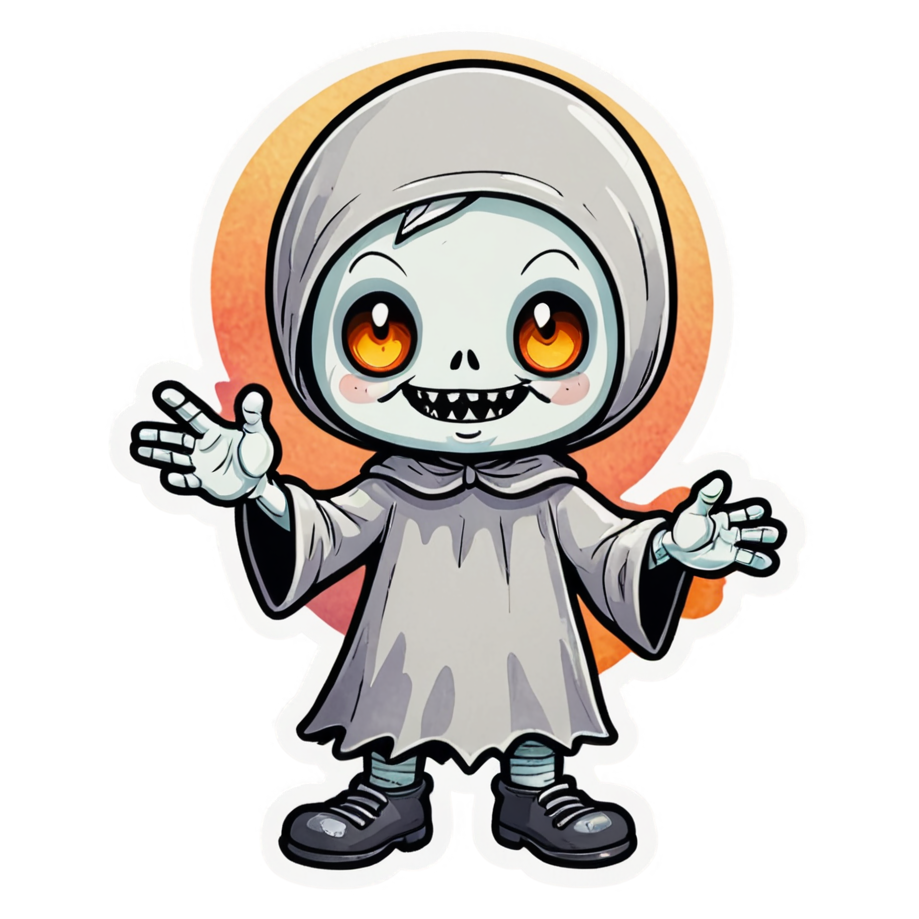 Cute Ghoul (watercolor) — spooky stickers