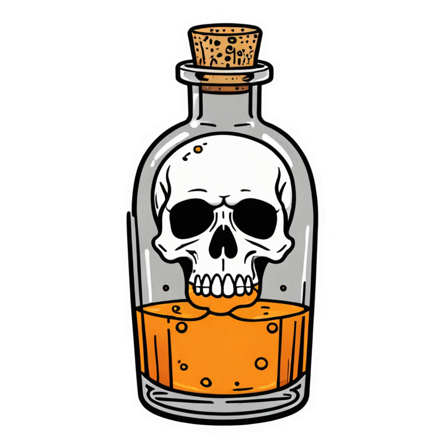 Potion Bottle (lineart) — spooky stickers