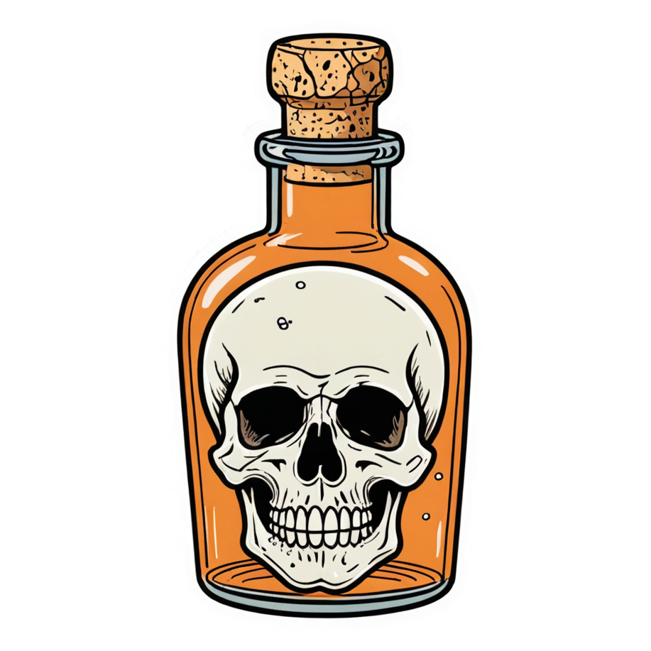Potion Bottle (retro) — spooky stickers