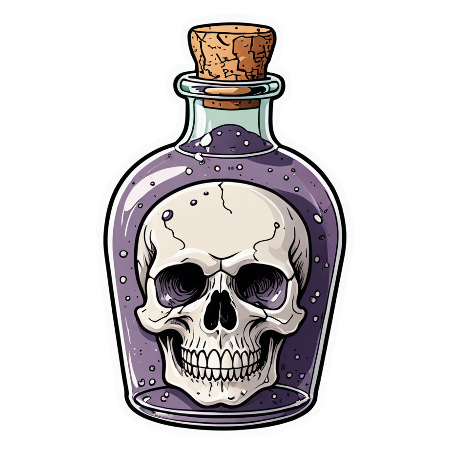 Potion Bottle (watercolor) — spooky stickers
