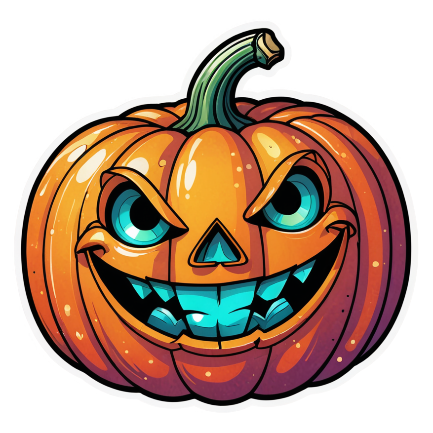 Jack Pumpkin (holographic) — spooky stickers