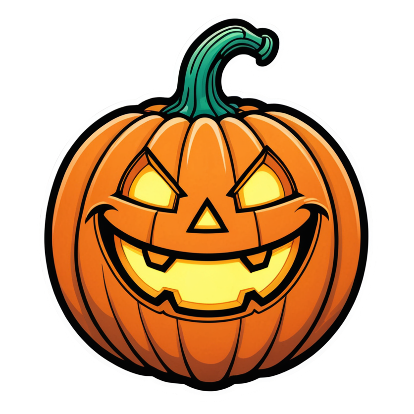 Jack Pumpkin (neon) — spooky stickers