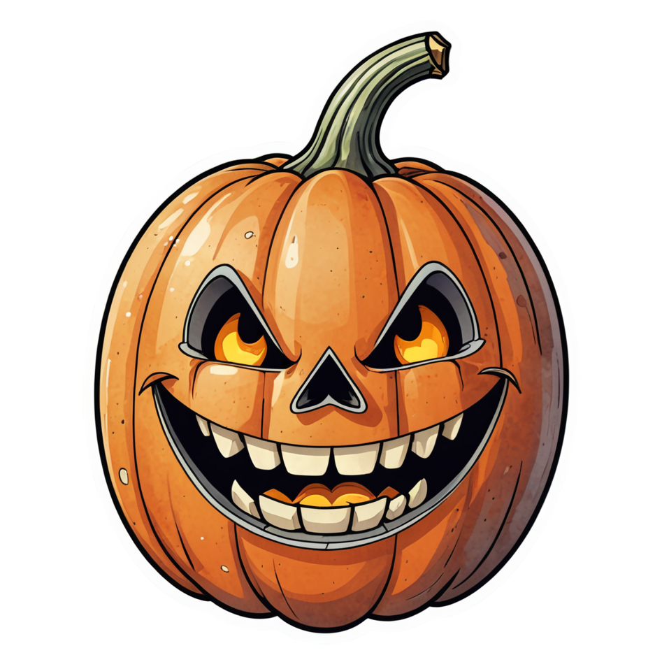Jack Pumpkin (watercolor) — spooky stickers