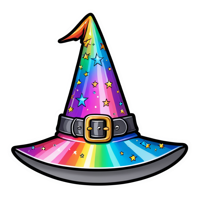 Witch Hat (holographic) — spooky stickers