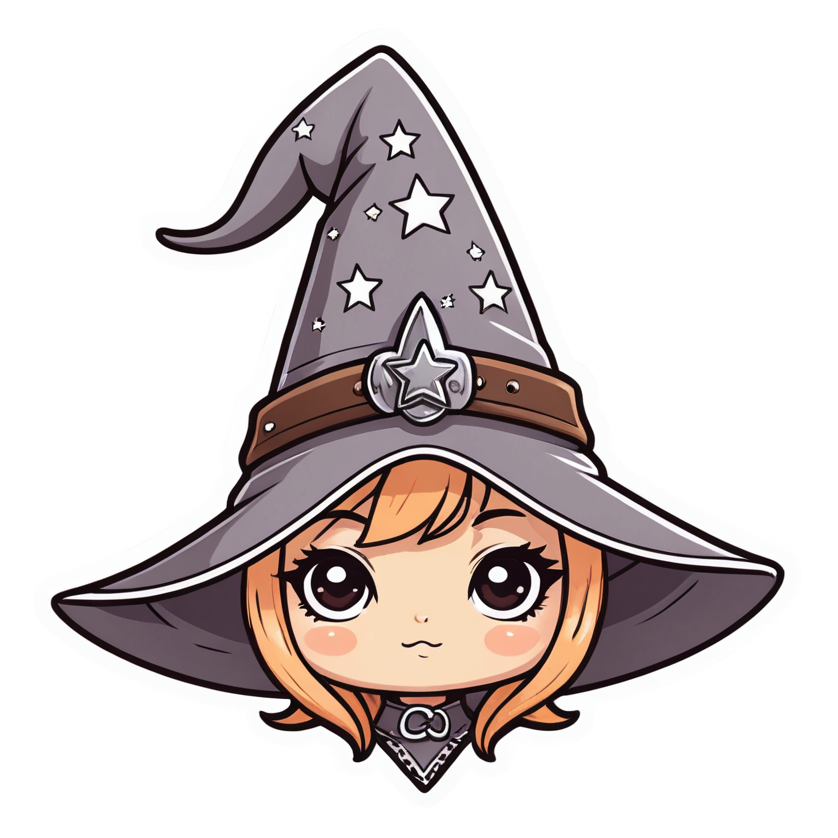 Witch Hat (kawaii) — spooky stickers