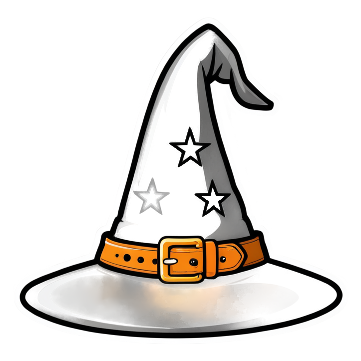 Witch Hat (lineart) — spooky stickers