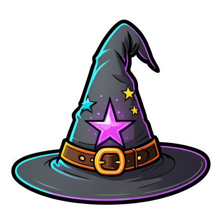 Witch Hat (neon) — spooky stickers