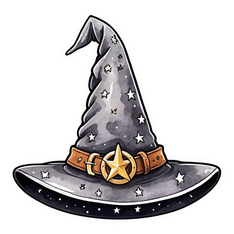 Witch Hat (watercolor) — spooky stickers