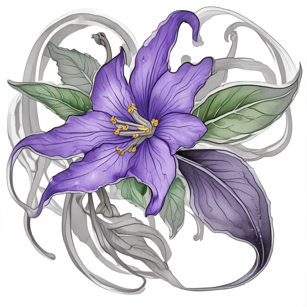 Sprig in Windy Swirl — gothic botanical stickers