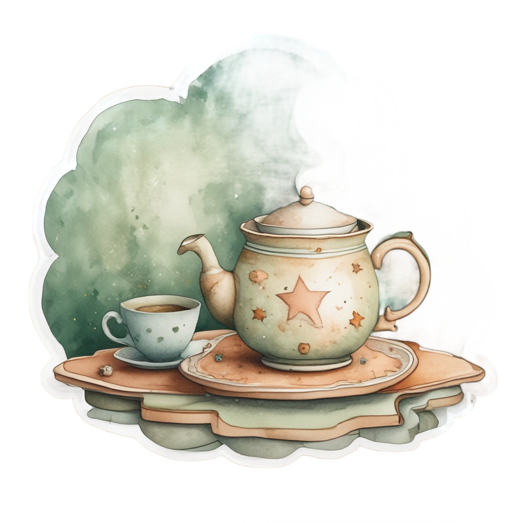 Star and Cloud Tea Time — celestial stickers