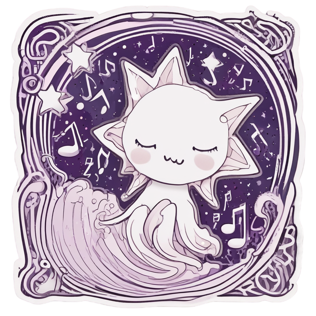 Star Drifting on Lullaby Notes — celestial stickers