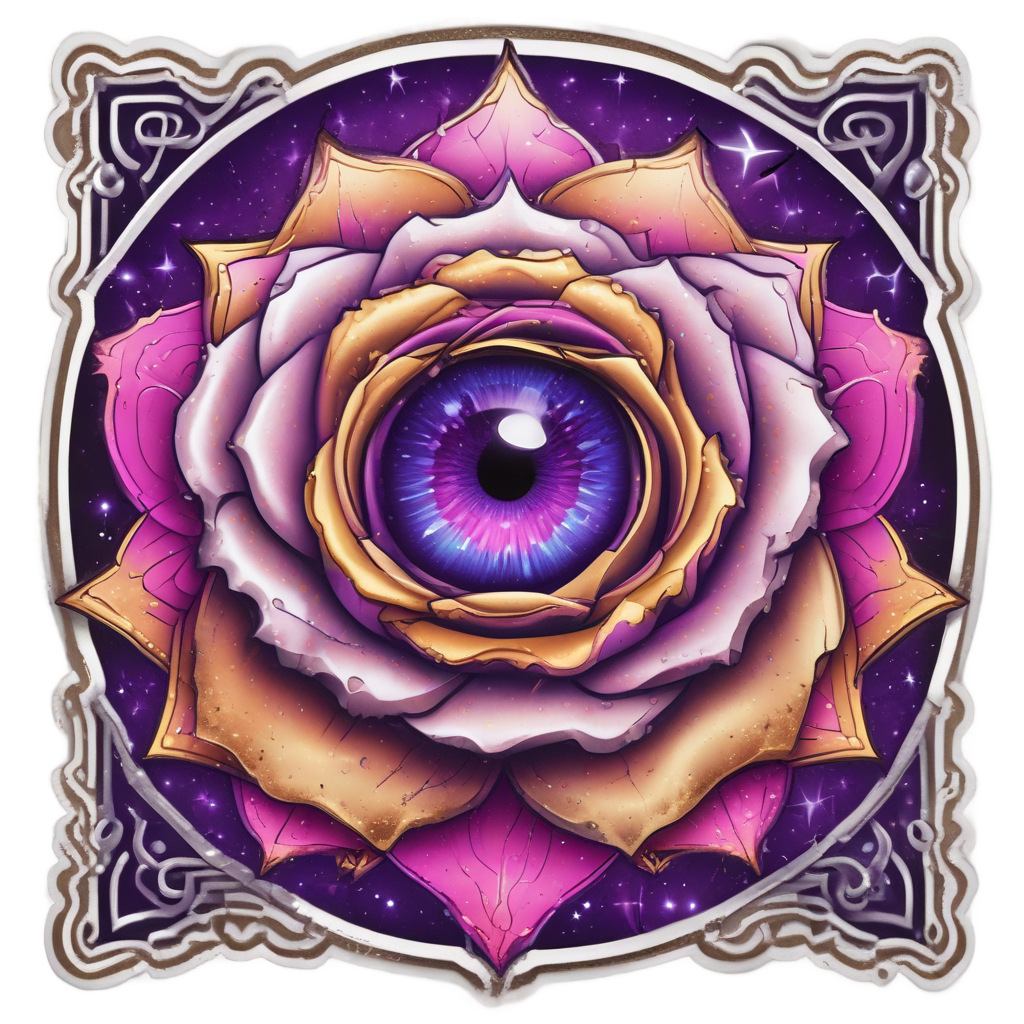 Star-Eyed Neon Rose — american traditional stickers