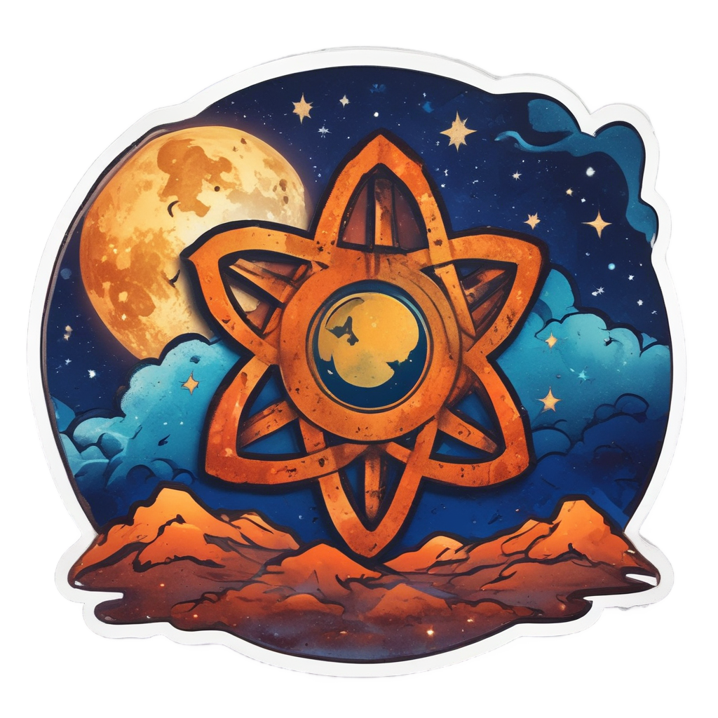 Star Gazing Rusty Atom — radioactive stickers