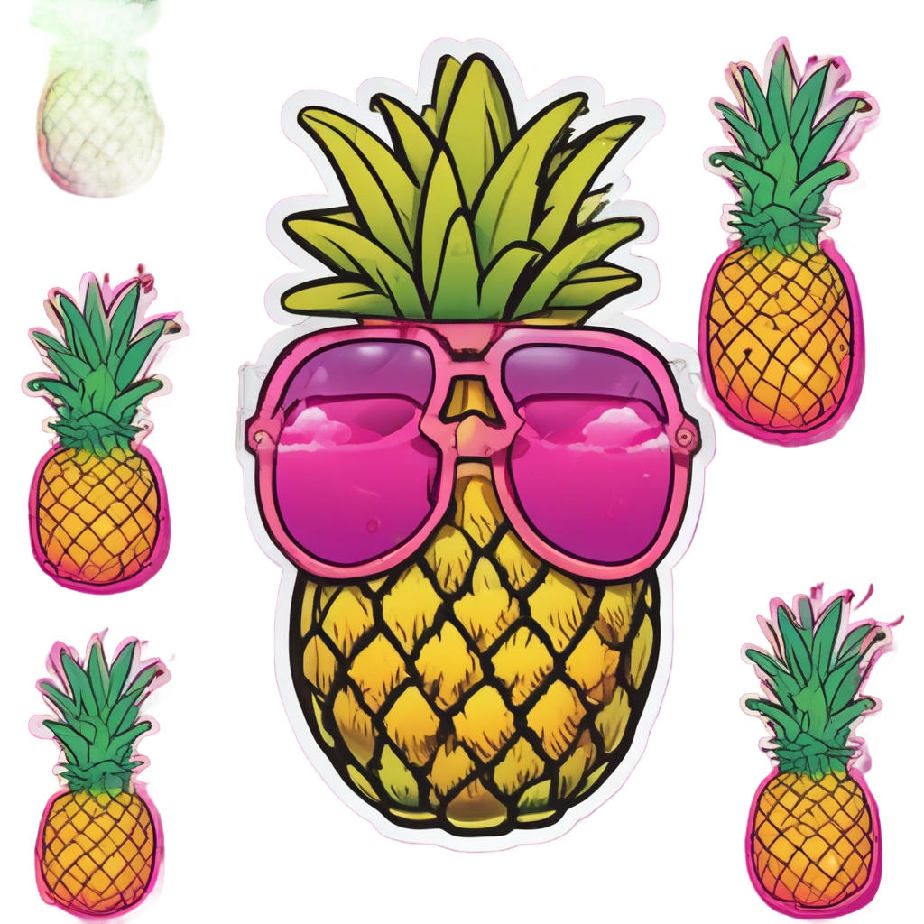Star Pineapple on Cloud — celestial stickers