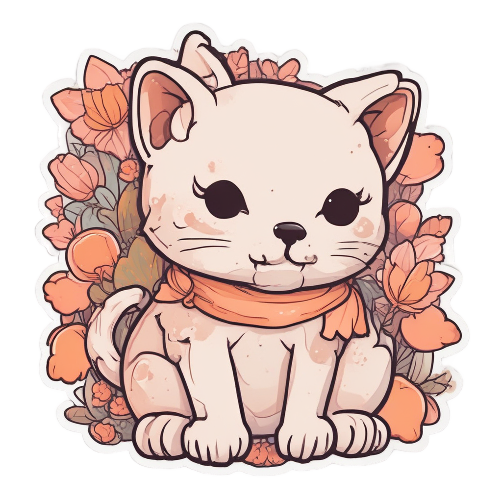 Star Skull with Cat — cat stickers