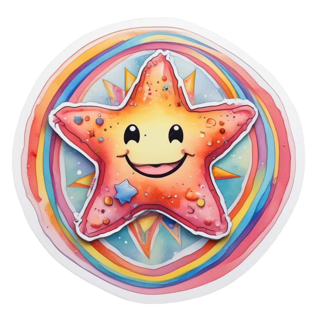 Star with a Rainbow — rainbow stickers