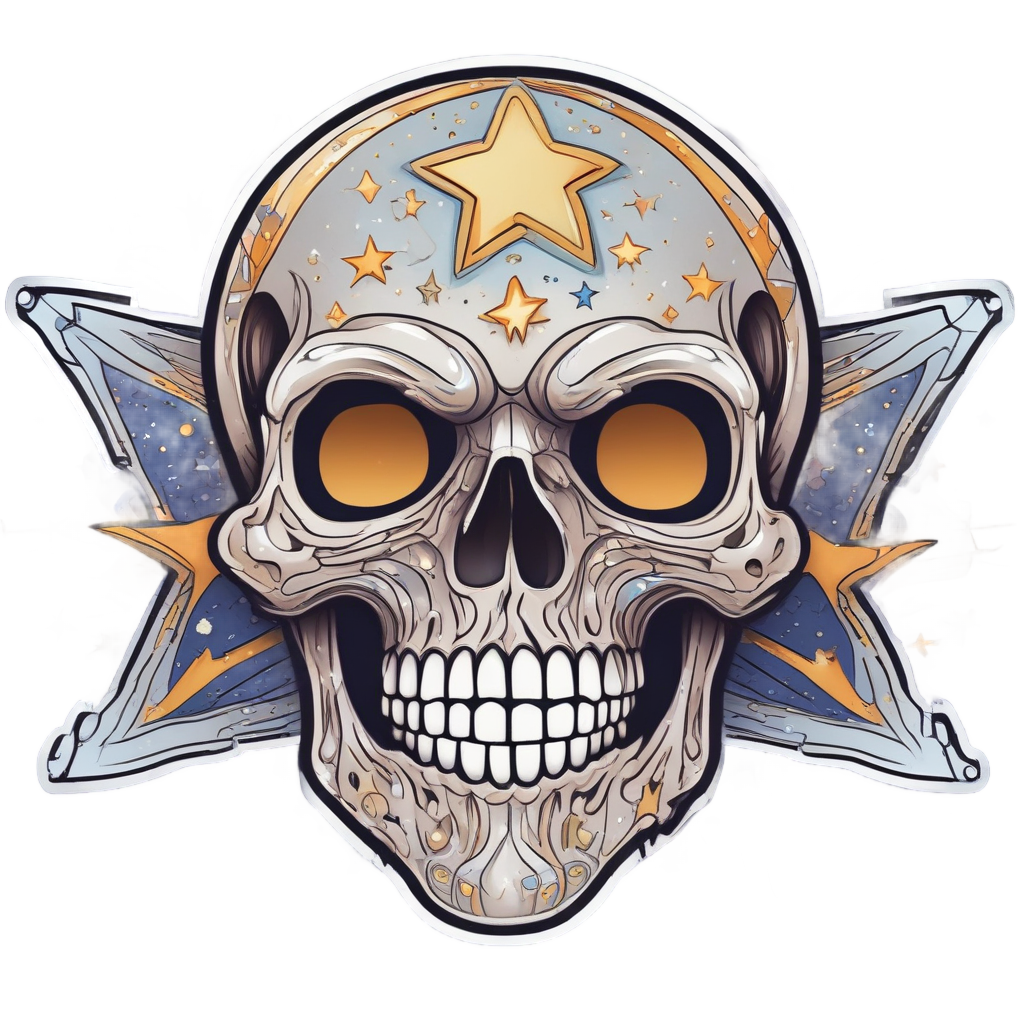 Starfall Grin — boho skull stickers