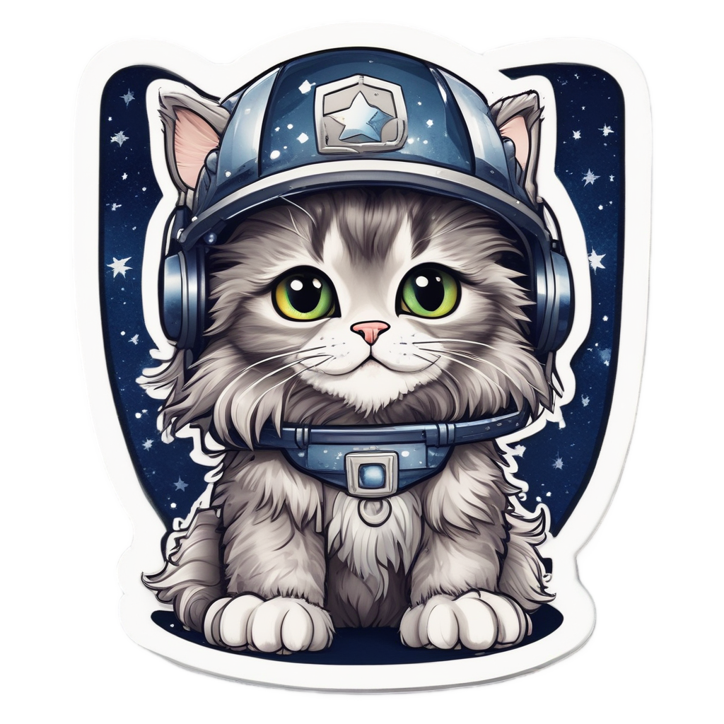 Starry Maine Coon Explorer — cats stickers