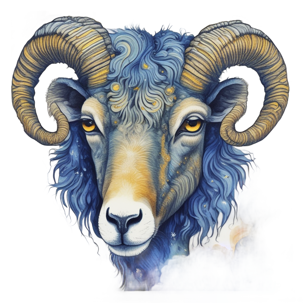 Starry Night Ram — farm animals stickers